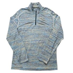 Lululemon Surge Warm Half Zip Mens Size 2XL Pullover Performance Space Dye Blue